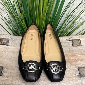 Michael Kors Black Leather Fulton Flats